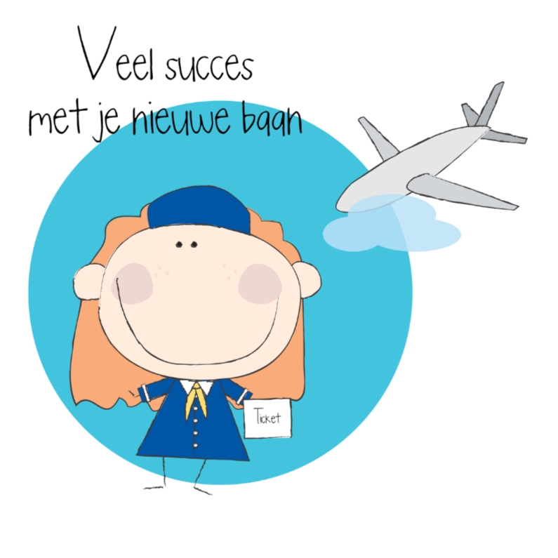 Nieuwe baan stewardess - Felicitatiekaarten Felicitatiekaarten - Nieuwe baan stewardess