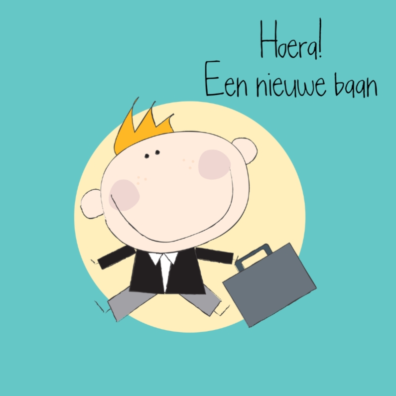 Nieuwe baan zakenman - Felicitatiekaarten Felicitatiekaarten - Nieuwe baan zakenman