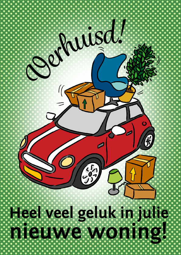 Nieuwe woning - mini - Felicitatiekaarten Felicitatiekaarten - Nieuwe woning - mini