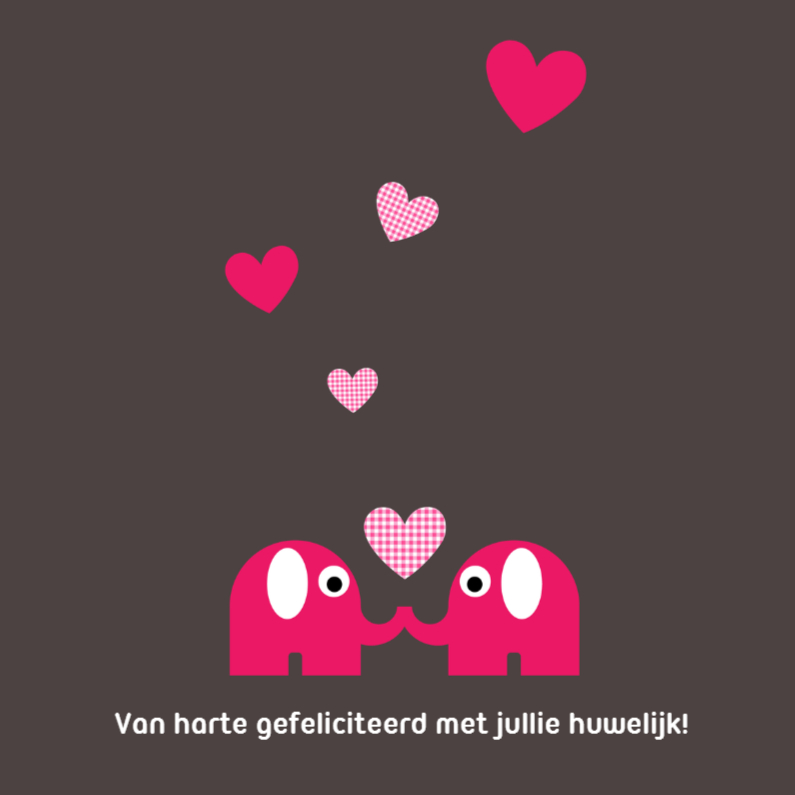 Olifantje met hartjes - Felicitatiekaarten Felicitatiekaarten - Olifantje met hartjes