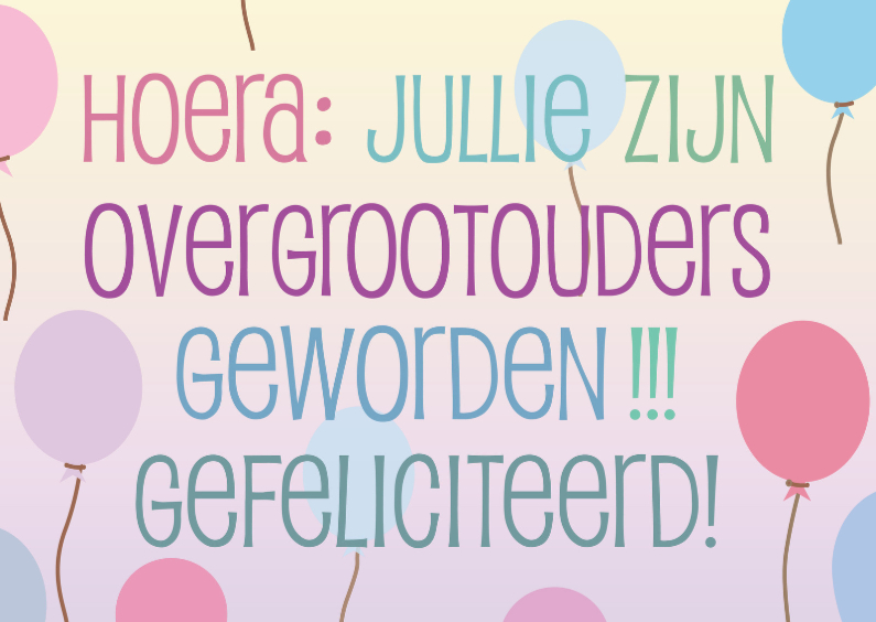 overgrootouders rozeblauw - Felicitatiekaarten Felicitatiekaarten - overgrootouders rozeblauw