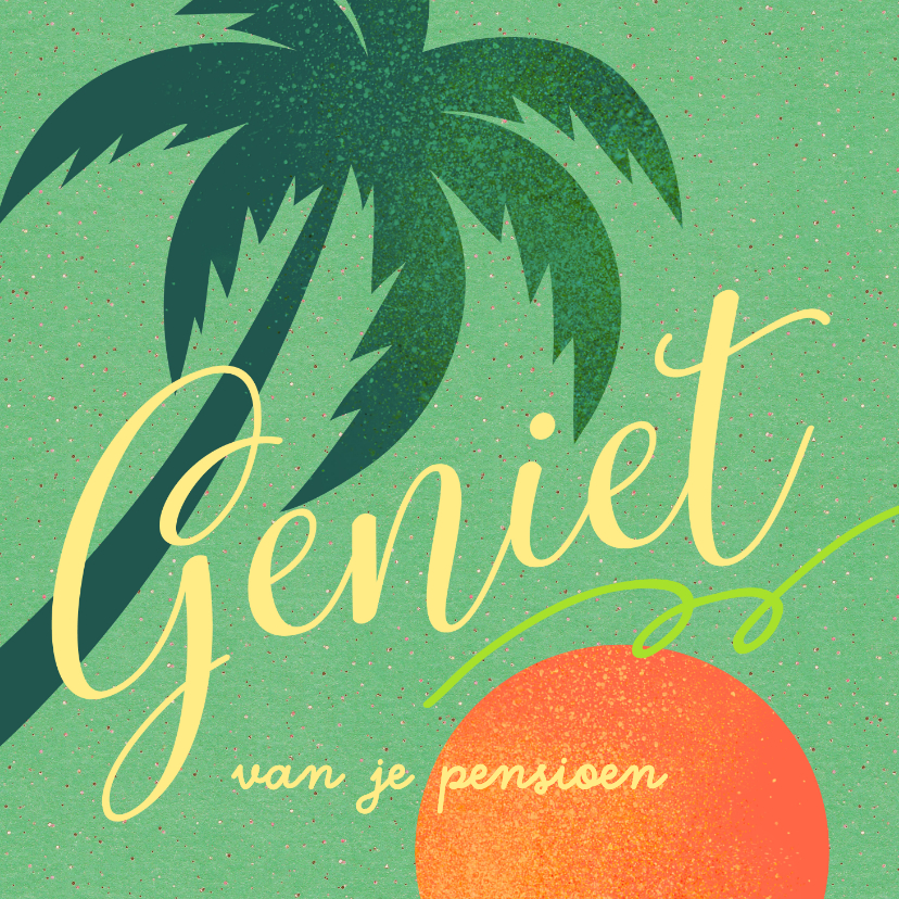 Felicitatiekaarten - Pensioen wenskaart palmboom strand