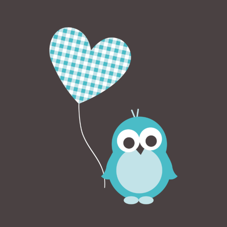 Pinguïn met hartjesballon - Felicitatiekaarten Felicitatiekaarten - Pinguïn met hartjesballon
