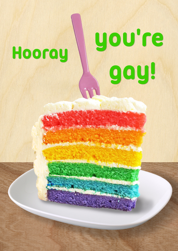 rainbow cake - Felicitatiekaarten Felicitatiekaarten - rainbow cake