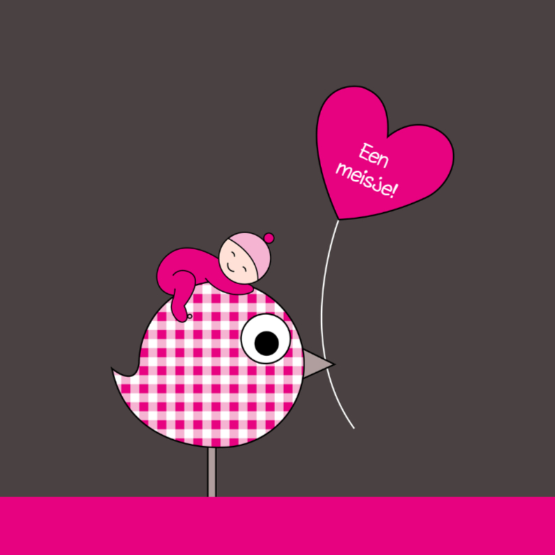 Slapend meisje op vogeltje - Felicitatiekaarten Felicitatiekaarten - Slapend meisje op vogeltje