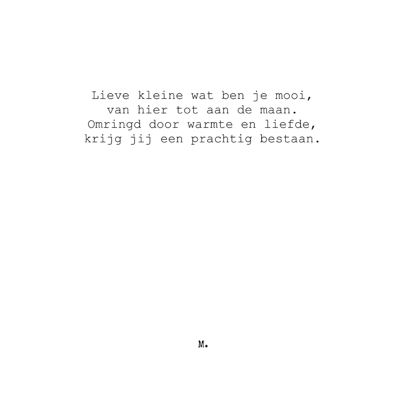 Stijlvolle originele geboortekaart met gedicht - Felicitatiekaarten Felicitatiekaarten - Stijlvolle originele geboortekaart met gedicht