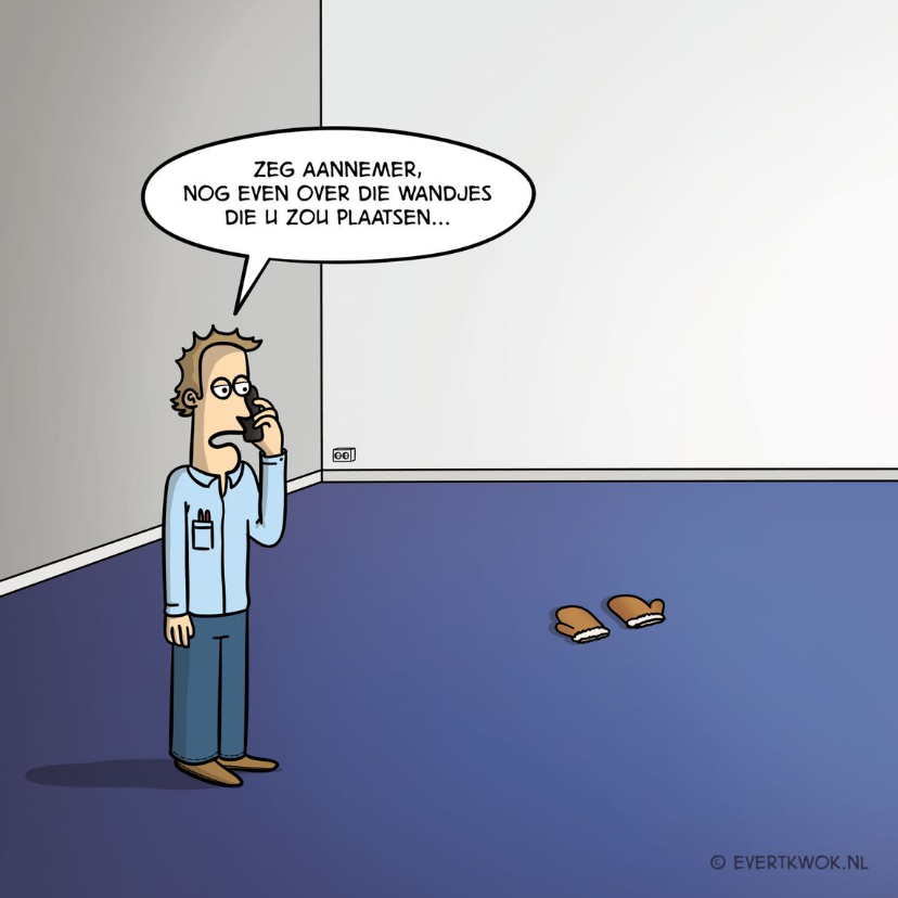 Succes met verbouwing kaart met grappige cartoon - Felicitatiekaarten Felicitatiekaarten - Succes met verbouwing kaart met grappige cartoon