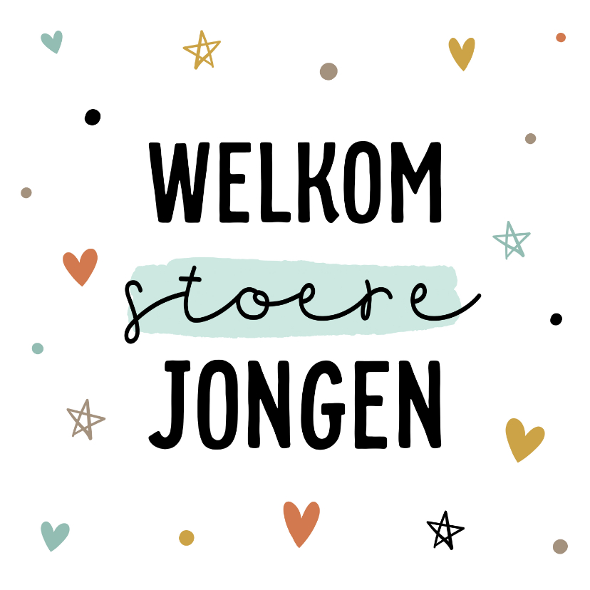 Felicitatiekaarten - Trendy felicitatiekaart stoere jongen