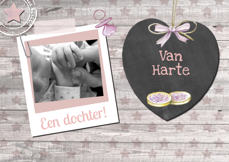 Van Harte geboorte beschuitje - Felicitatiekaarten Felicitatiekaarten - Van Harte geboorte beschuitje