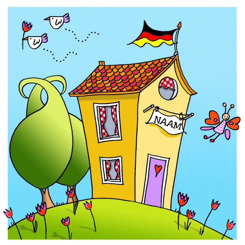 Verhuiskaart met vogel - Felicitatiekaarten Felicitatiekaarten - Verhuiskaart met vogel