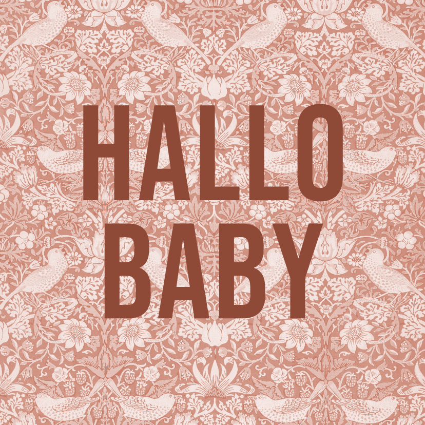 Felicitatiekaarten - Vintage felicitatiekaartje Hello baby 