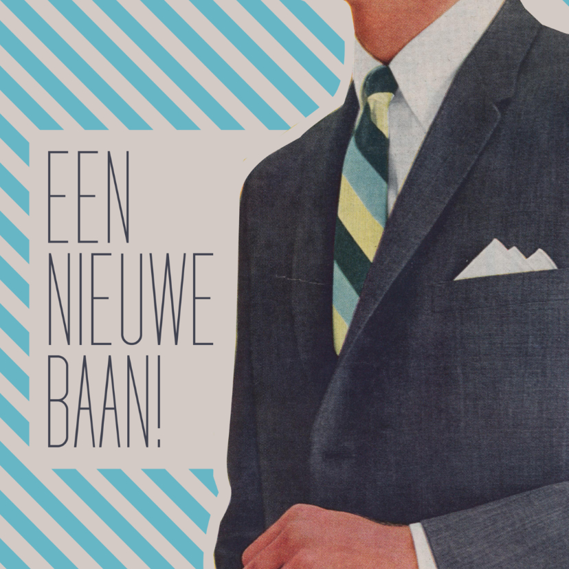 Vintage nieuwe baan man - Felicitatiekaarten Felicitatiekaarten - Vintage nieuwe baan man