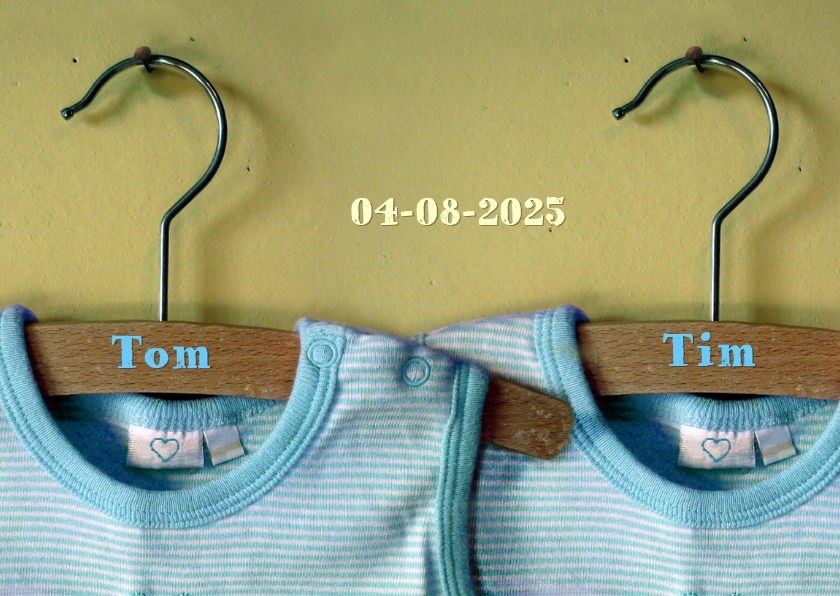 Felicitatiekaarten - vintage romper twin boys Tom en Tim