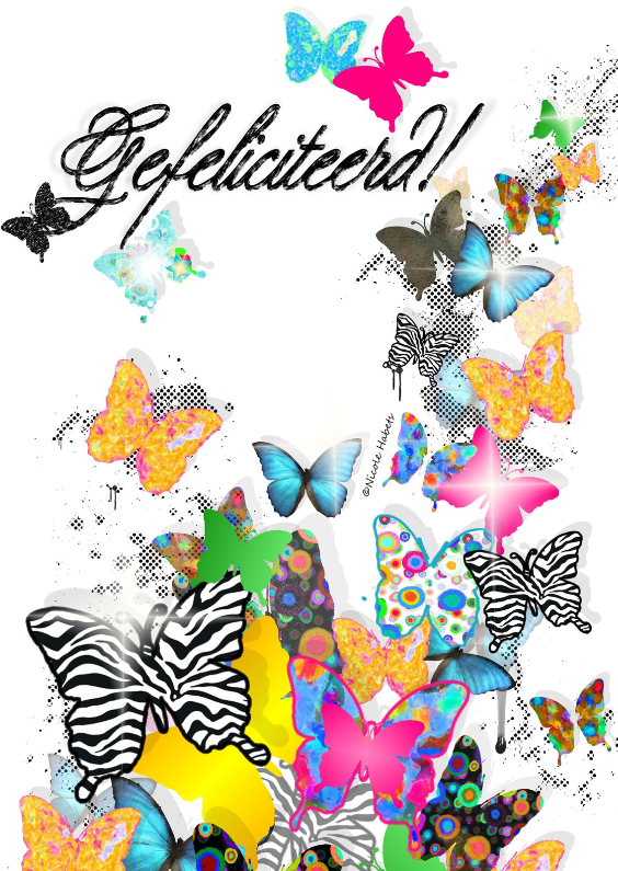Vlinders felicitatie - Felicitatiekaarten Felicitatiekaarten - Vlinders felicitatie