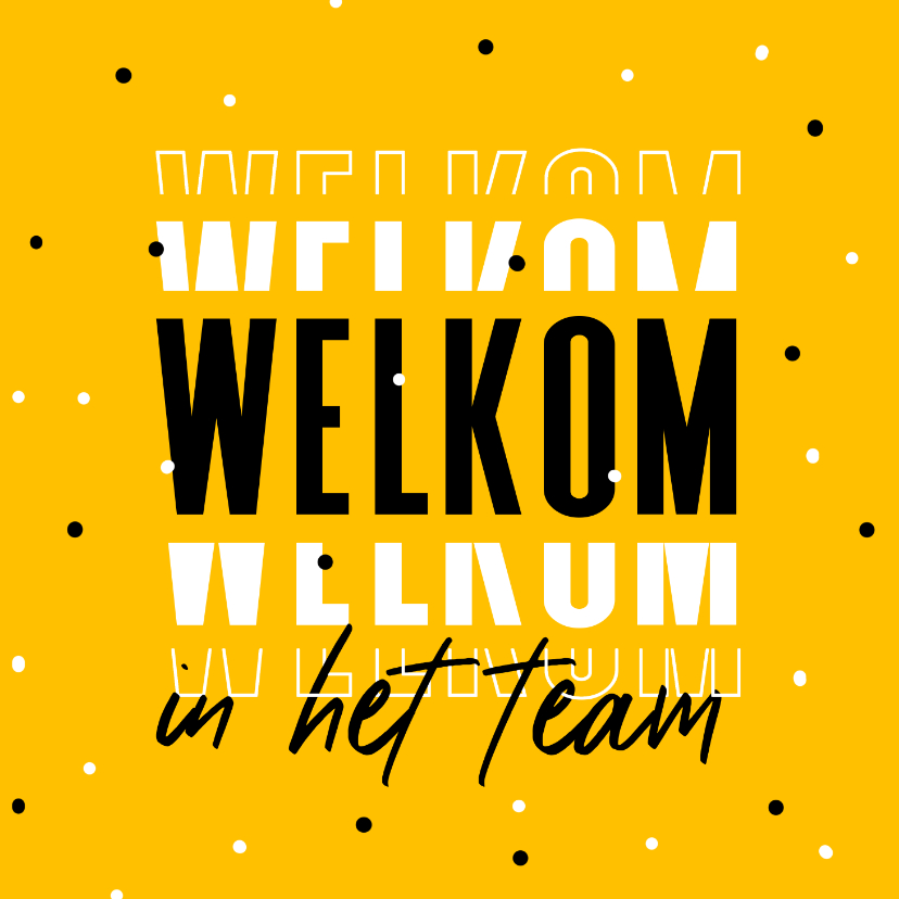 Felicitatiekaarten - Welkom in het team collega hip grafisch foto confetti