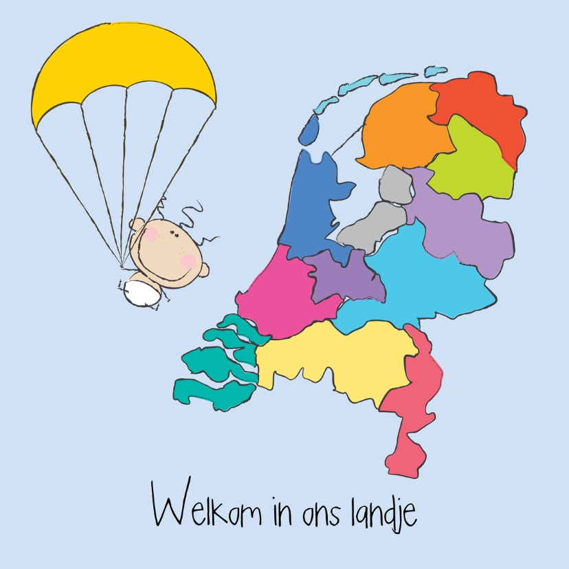 Welkom in ons landje adoptie - Felicitatiekaarten Felicitatiekaarten - Welkom in ons landje adoptie