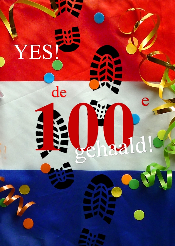 wenskaart Vierdaagse vlag - Felicitatiekaarten Felicitatiekaarten - wenskaart Vierdaagse vlag