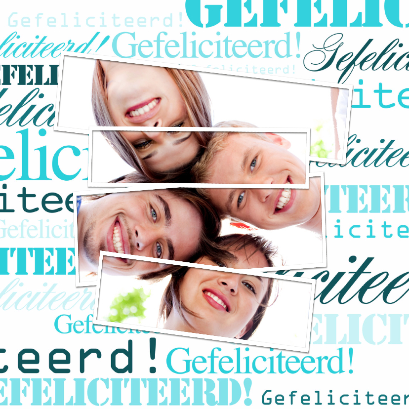 Woorden Aqua Gefeliciteerd! - BK - Felicitatiekaarten Felicitatiekaarten - Woorden Aqua Gefeliciteerd! - BK