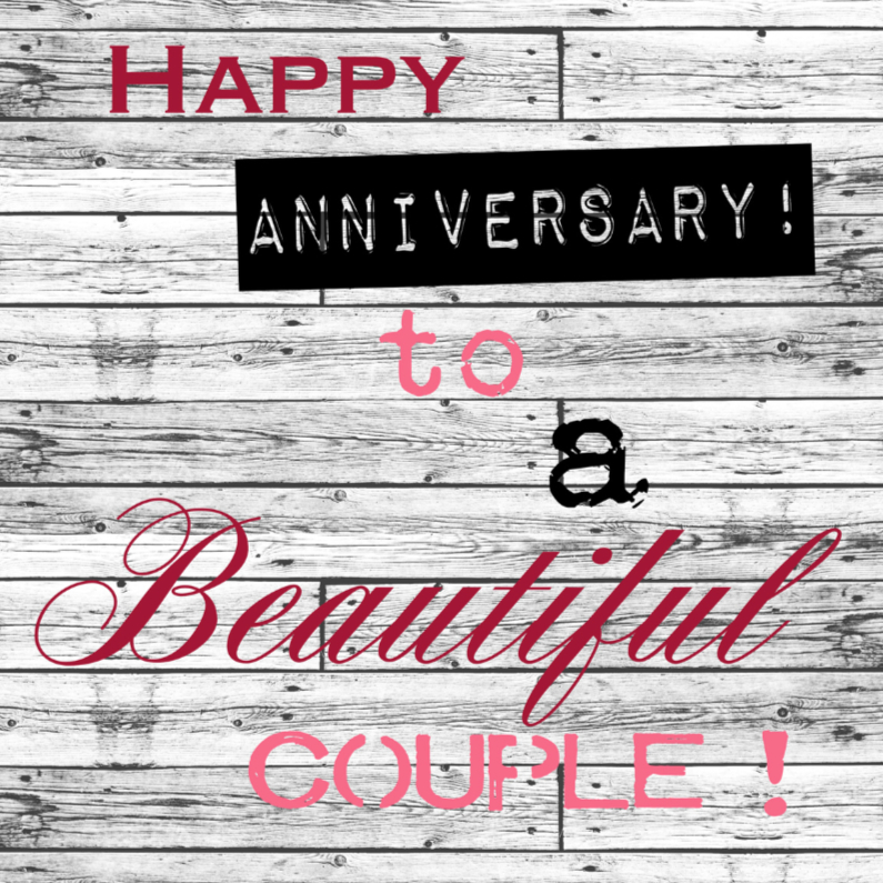 Woorden Happy Anniversary - BK - Felicitatiekaarten Felicitatiekaarten - Woorden Happy Anniversary - BK