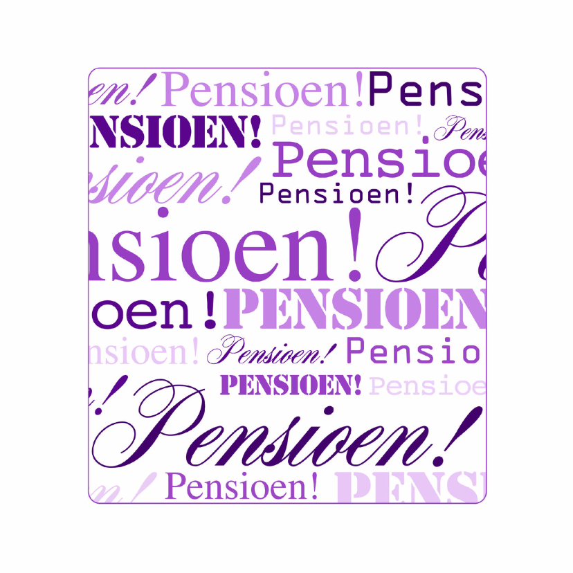 Woorden Pensioen - BK - Felicitatiekaarten Felicitatiekaarten - Woorden Pensioen - BK