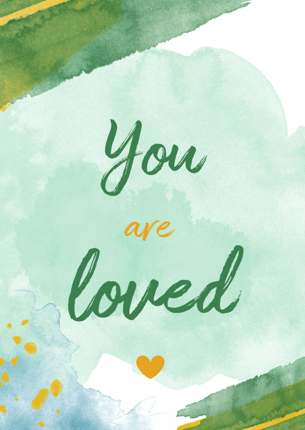 You are loved felicitatiekaart geboorte jongen waterverf - Felicitatiekaarten Felicitatiekaarten - You are loved felicitatiekaart geboorte jongen waterverf