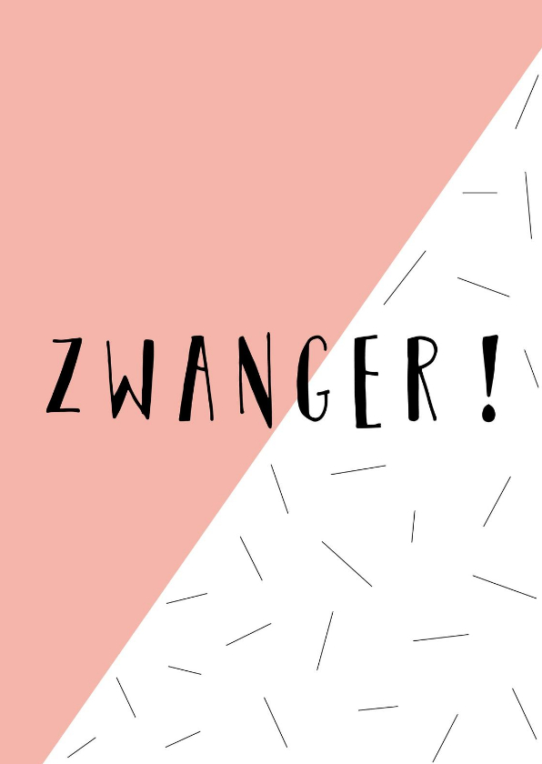 Zwanger - Hoera Zwanger - Schuin roze vlak - Felicitatiekaarten Felicitatiekaarten - Zwanger - Hoera Zwanger - Schuin roze vlak