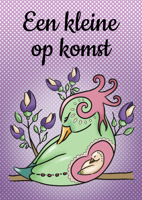 Zwanger - vogel - Felicitatiekaarten Felicitatiekaarten - Zwanger - vogel
