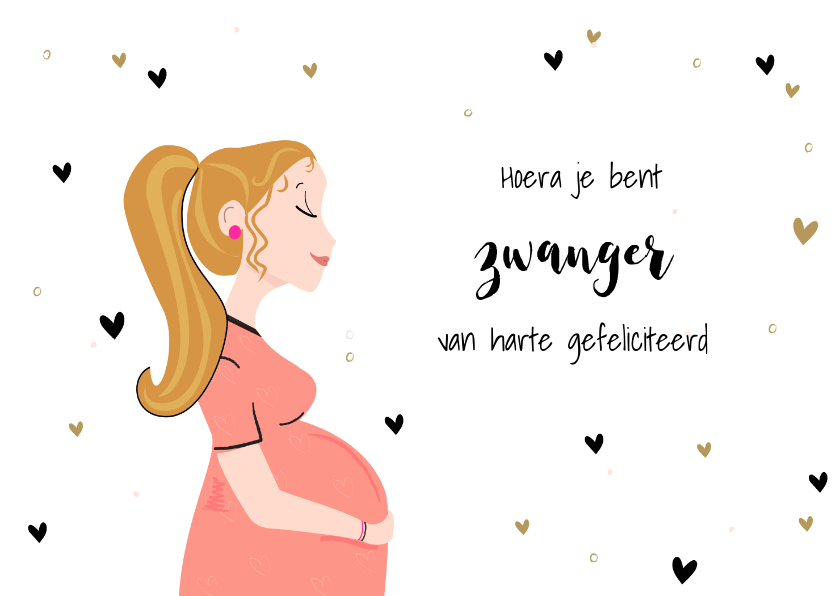 Zwangerschapskaart Hoera je bent zwanger - Felicitatiekaarten Felicitatiekaarten - Zwangerschapskaart Hoera je bent zwanger