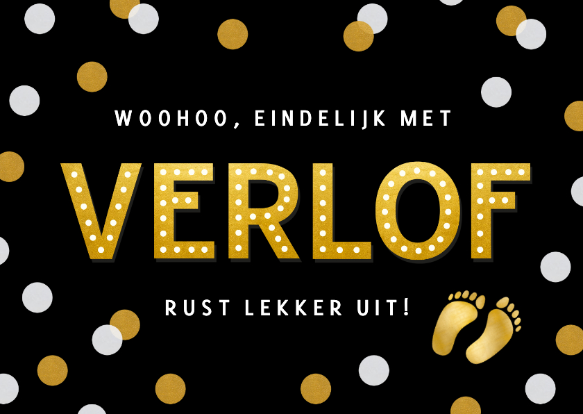 Zwangerschapsverlof geluk toewens kaart met confetti - Felicitatiekaarten Felicitatiekaarten - Zwangerschapsverlof geluk toewens kaart met confetti