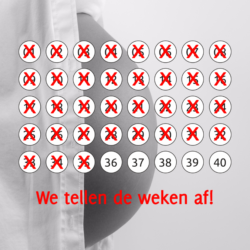 Felicitatiekaarten - Zwangerschapsverlof kalender