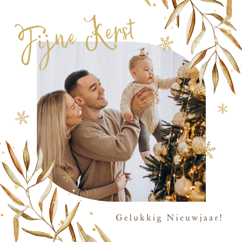 Fotokaarten - Foto kaart kerst nieuwjaar takjes sneeuw