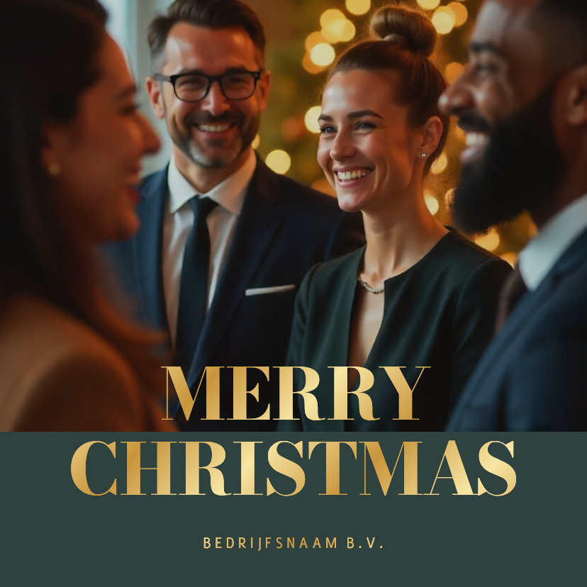 Foto kerstkaart zakelijk met aanpasbare tekst - Fotokaarten Fotokaarten - Foto kerstkaart zakelijk met aanpasbare tekst