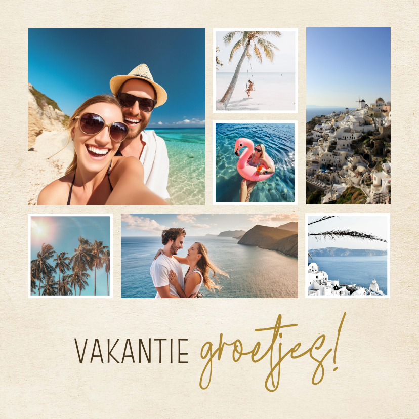 Fotocollage vakantiegroetjes 7 foto's - Fotokaarten Fotokaarten - Fotocollage vakantiegroetjes 7 foto's