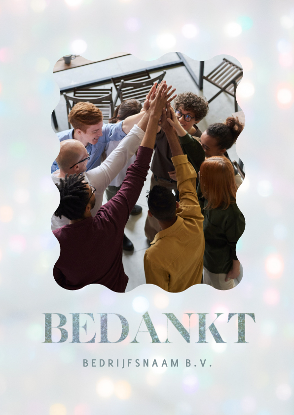 Fotokaart bedankt met bokeh effect - Fotokaarten Fotokaarten - Fotokaart bedankt met bokeh effect