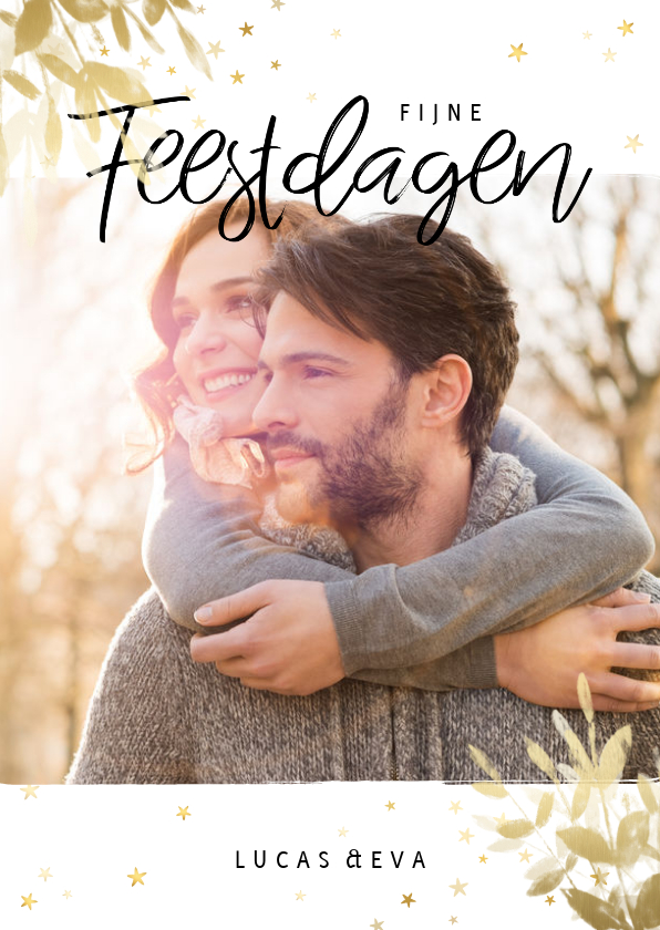 Fotokaart botanisch goud met foto en sterren - Fotokaarten Fotokaarten - Fotokaart botanisch goud met foto en sterren