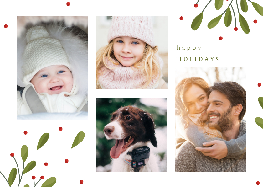 Fotokaart collage met takjes en besjes - Fotokaarten Fotokaarten - Fotokaart collage met takjes en besjes