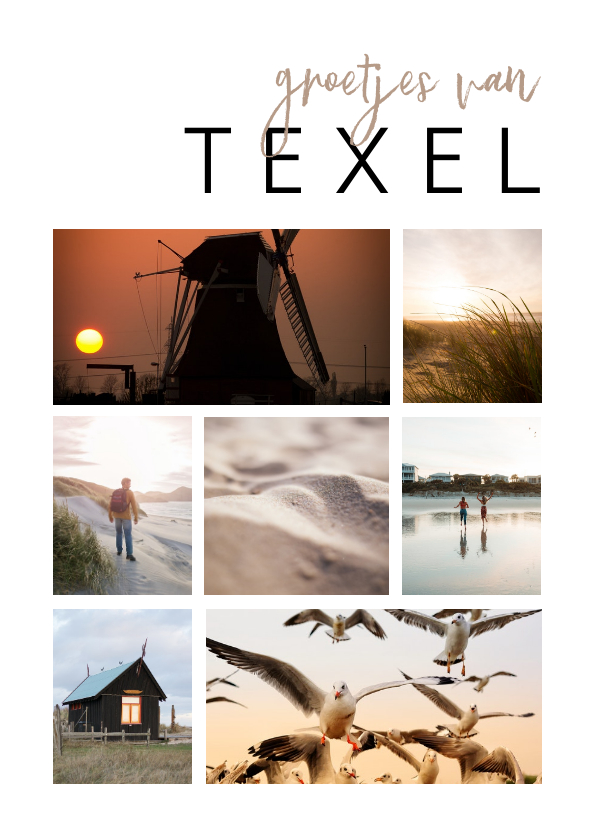 Fotokaart fotocollage 7 foto's aanpasbaar - Fotokaarten Fotokaarten - Fotokaart fotocollage 7 foto's aanpasbaar