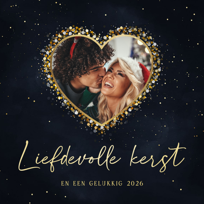 Fotokaart in hart van sparkles liefdevolle kerst - Fotokaarten Fotokaarten - Fotokaart in hart van sparkles liefdevolle kerst