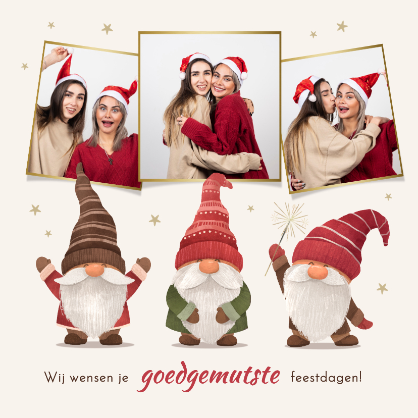 Fotokaart kabouters sterren grappig humor feestdagen - Fotokaarten Fotokaarten - Fotokaart kabouters sterren grappig humor feestdagen