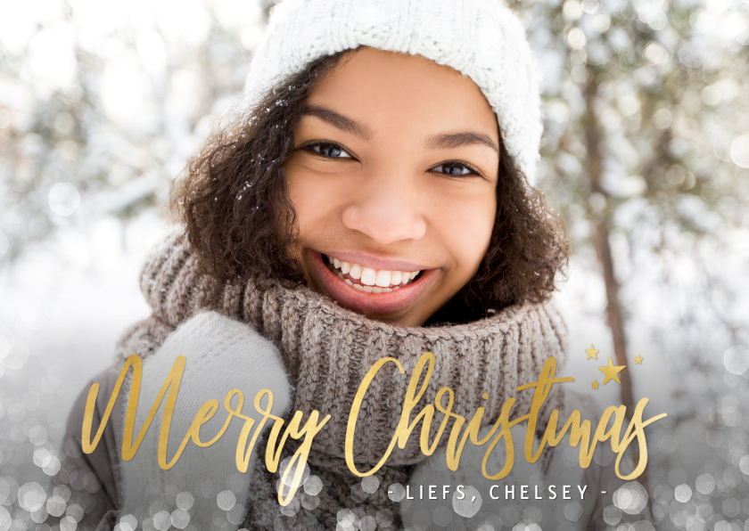 Fotokaart kerst liggend - 1 grote foto met sneeuwkader - Fotokaarten Fotokaarten - Fotokaart kerst liggend - 1 grote foto met sneeuwkader