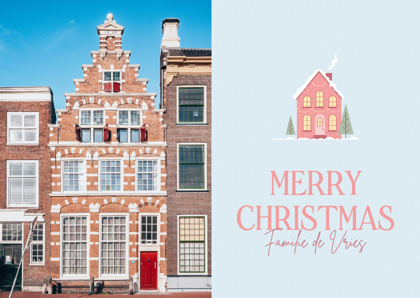 Fotokaart kerst met huisje voor verhuizing - Fotokaarten Fotokaarten - Fotokaart kerst met huisje voor verhuizing