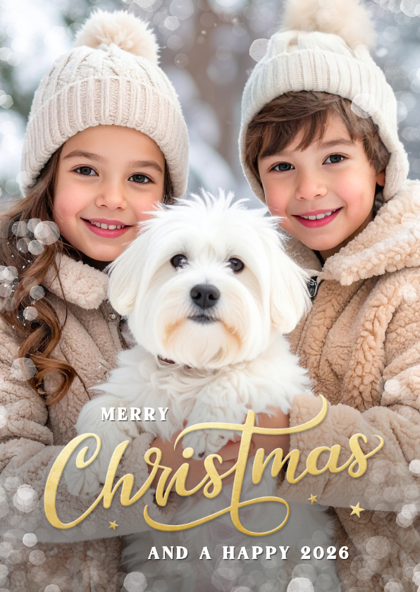 Fotokaart kerstmis met grote eigen foto sneeuwkader - Fotokaarten Fotokaarten - Fotokaart kerstmis met grote eigen foto sneeuwkader