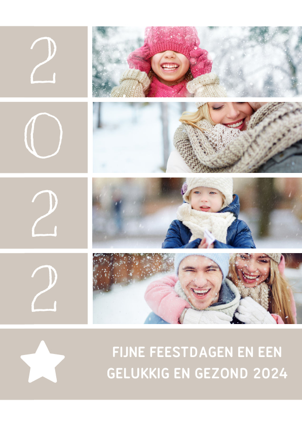 Fotokaarten - Fotokaart met foto's, ster en jaartal