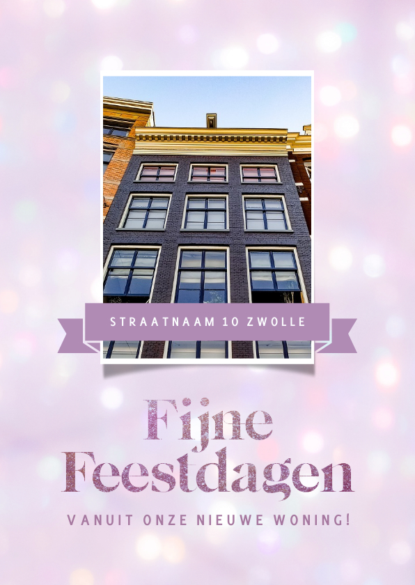 Fotokaart met paars bokeh voor kerst - Fotokaarten Fotokaarten - Fotokaart met paars bokeh voor kerst