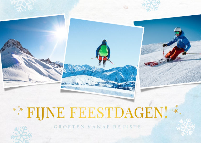 fotokaart met sneeuwvlokken 3 eigen foto's - Fotokaarten Fotokaarten - fotokaart met sneeuwvlokken 3 eigen foto's