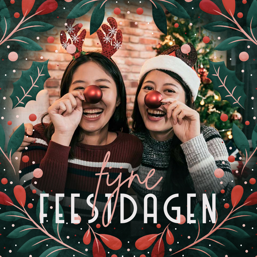 Fotokaart met vrolijk kader fijne feestdagen - Fotokaarten Fotokaarten - Fotokaart met vrolijk kader fijne feestdagen