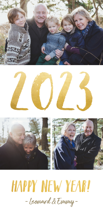 Fotokaarten - fotokaart nieuwjaars met fotocollage en jaartal 2023
