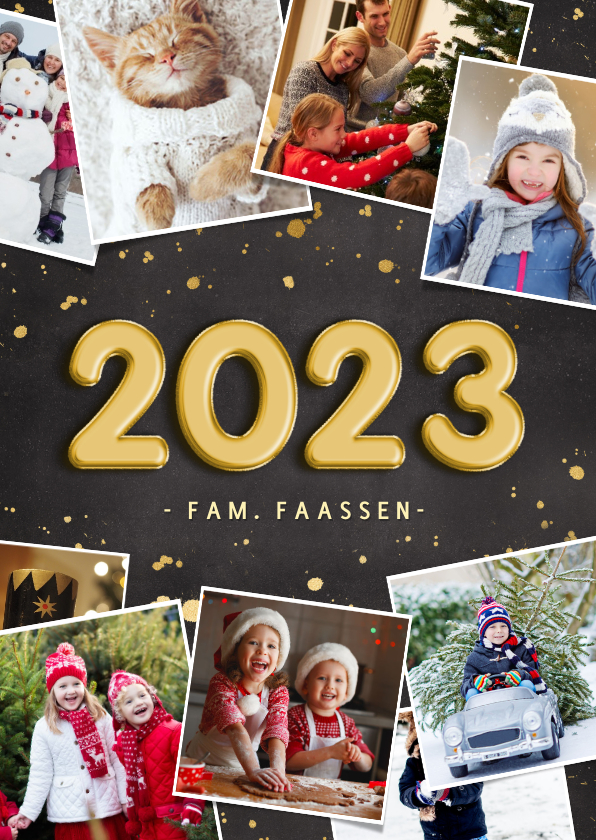 Fotokaart nieuwjaarskaart fotocollage en 2023 - Fotokaarten Fotokaarten - Fotokaart nieuwjaarskaart fotocollage en 2023