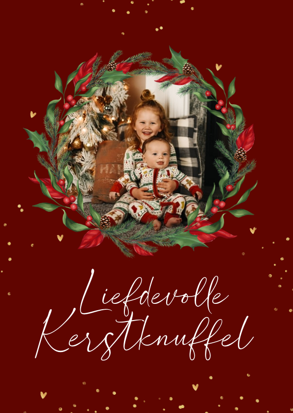 Fotokaart nostalgisch met krans - Fotokaarten Fotokaarten - Fotokaart nostalgisch met krans