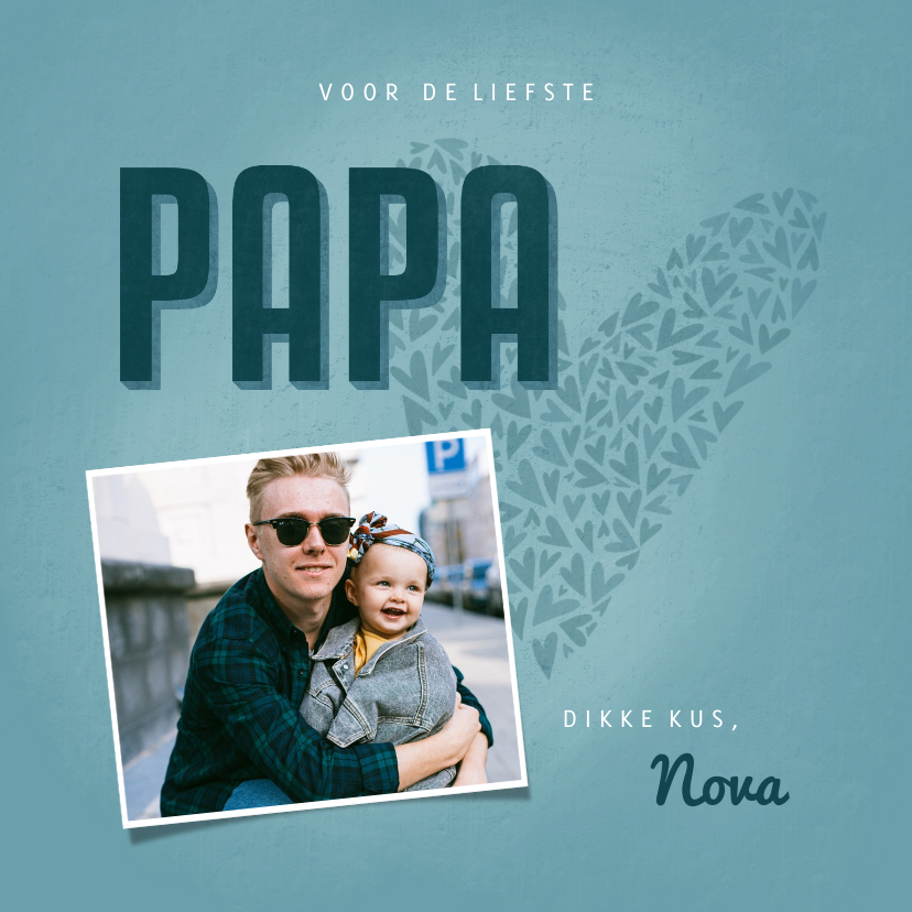 Fotokaarten - Fotokaart PAPA met hart en naam